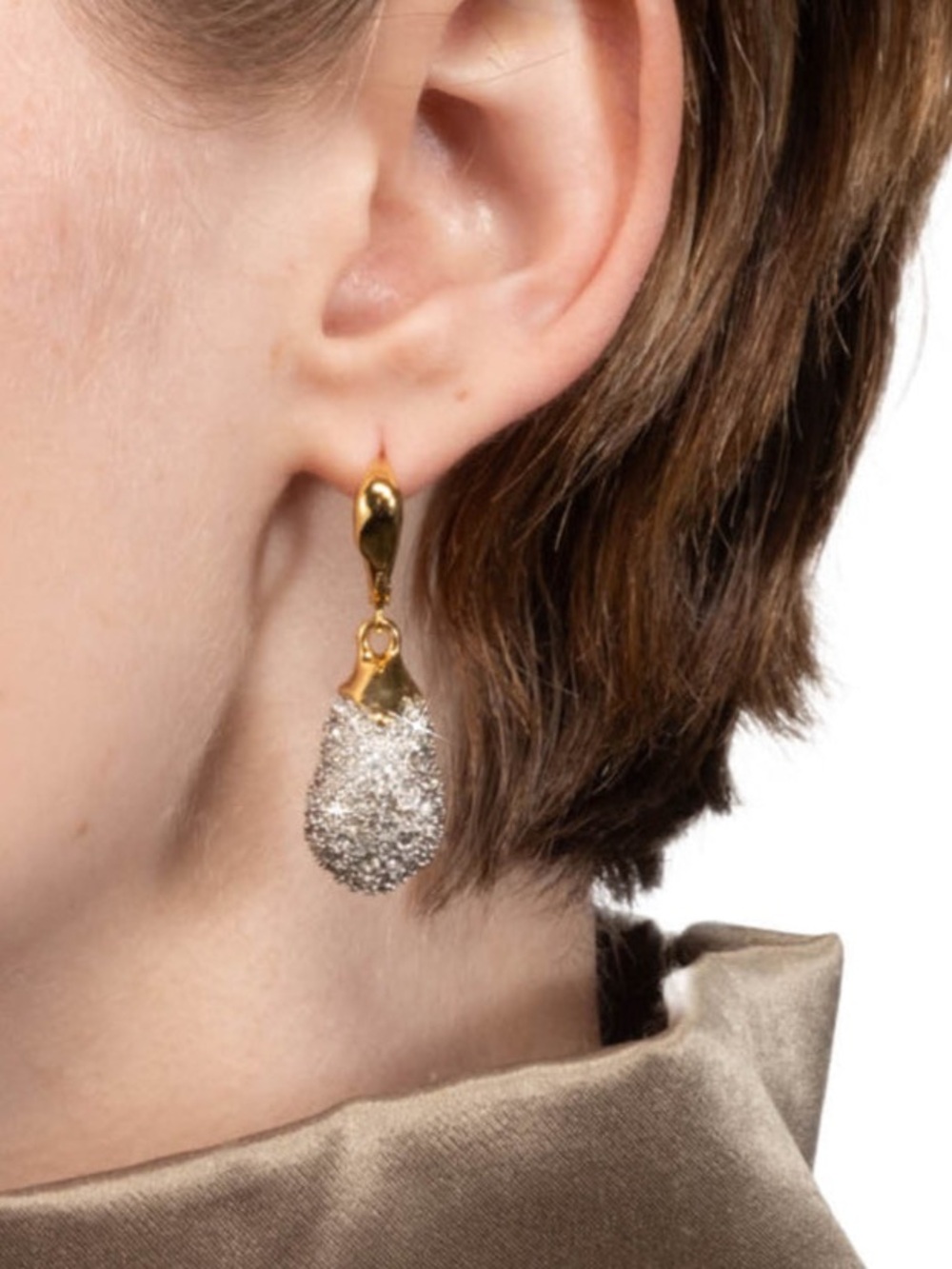 Alexis Bittar Solanales Crystal Pavé Teardrop Leverback Earring - Picture 4 of 4